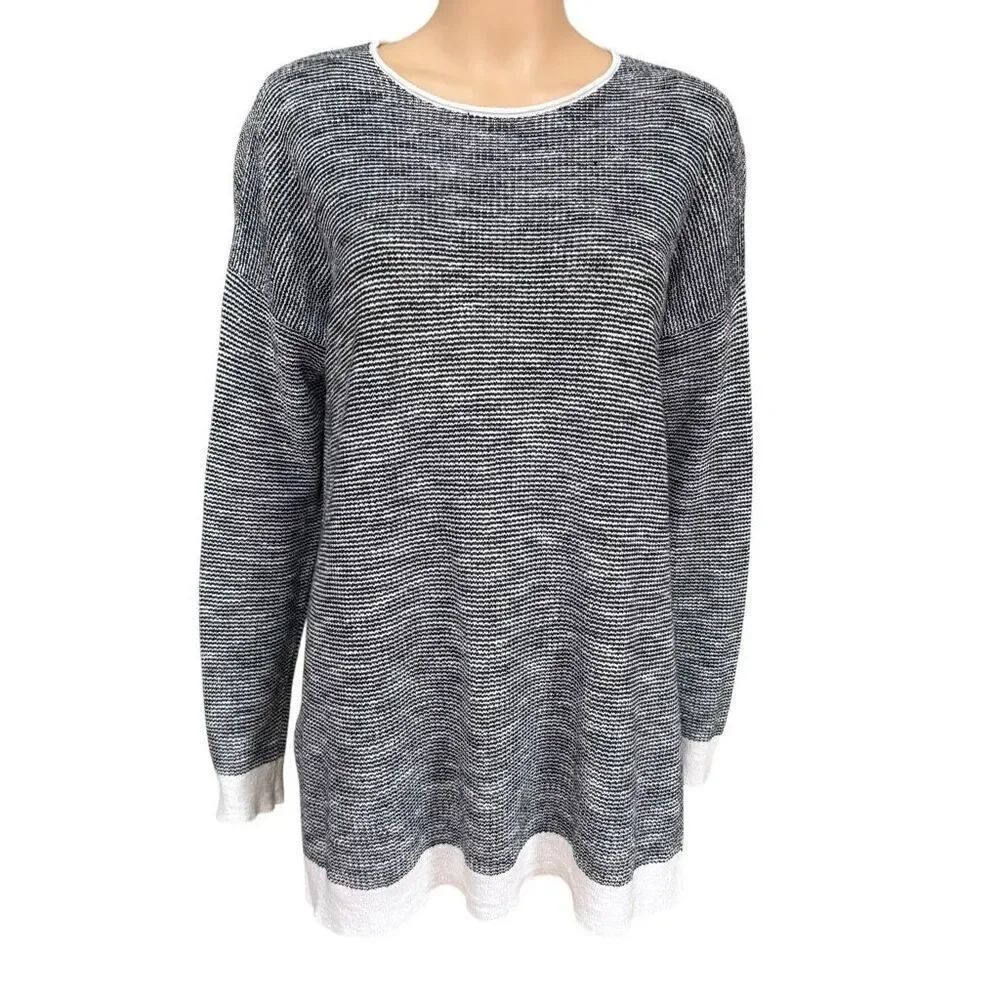 Eileen Fisher Organic Linen/Cotton blend Knit Lagenlook oversized Sz S